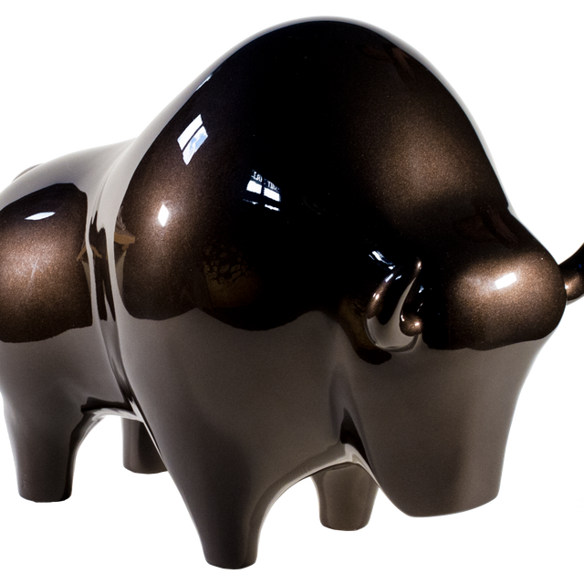 Bison, bronze laqué