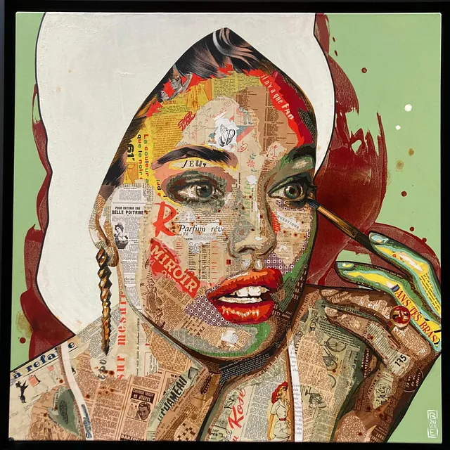 " Dans tes bras " 90 x 90 encadrée